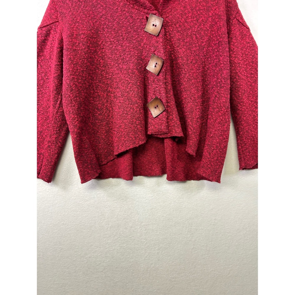Willow Knit Red Button Up Cardigan Sweater Women Large Bell Sleeve Logenlook - Picture 5 of 10